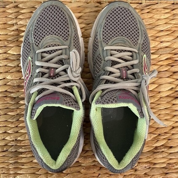 Saucony Cohesion XT-600 Athletic Running Shoes Performance Wear Lime Green Pink - Picture 5 of 12